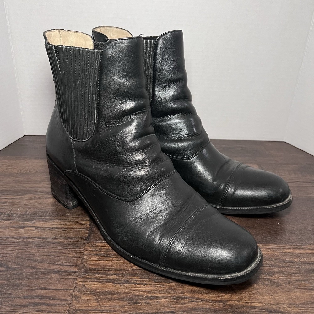 Ariat Chelsea Style Boot Booties‎ Shoes Womens 11 Black Leather Pull On Work